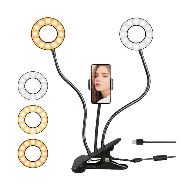 Professional Live Stream LED Phone holder - Black