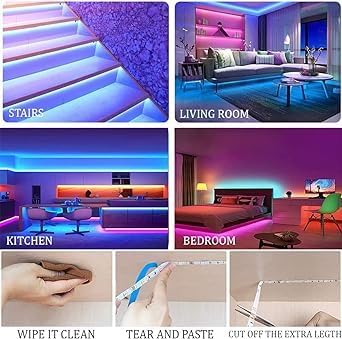 Ruban LED USB 5050 RGB 5V – 5m – Multicolore – Éclairage Ambiant pour TV, Moniteur et Décoration