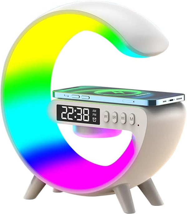 Enceinte LED G11 Bluetooth 15 W - chargeur sans fil et lampe d'ambiance