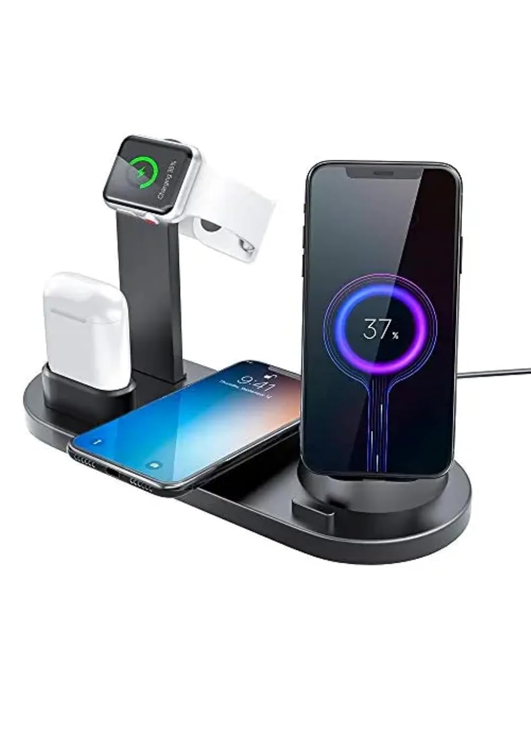 Chargeur Sans Fil Universel W-5057 – Rapide, Compact &amp; Sécurisé 6 en 1