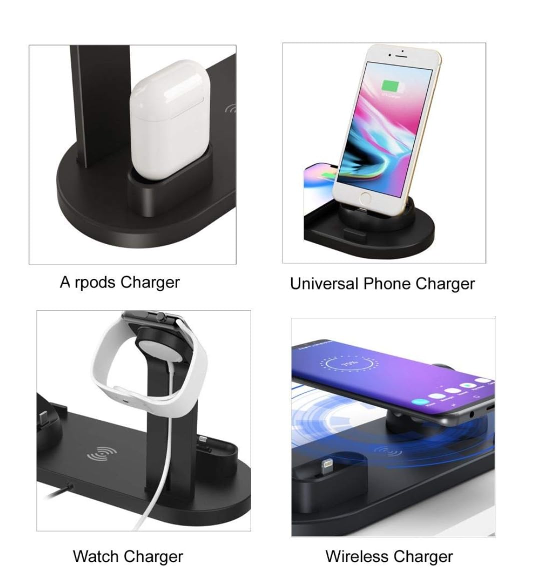 Chargeur Sans Fil Universel W-5057 – Rapide, Compact &amp; Sécurisé 6 en 1