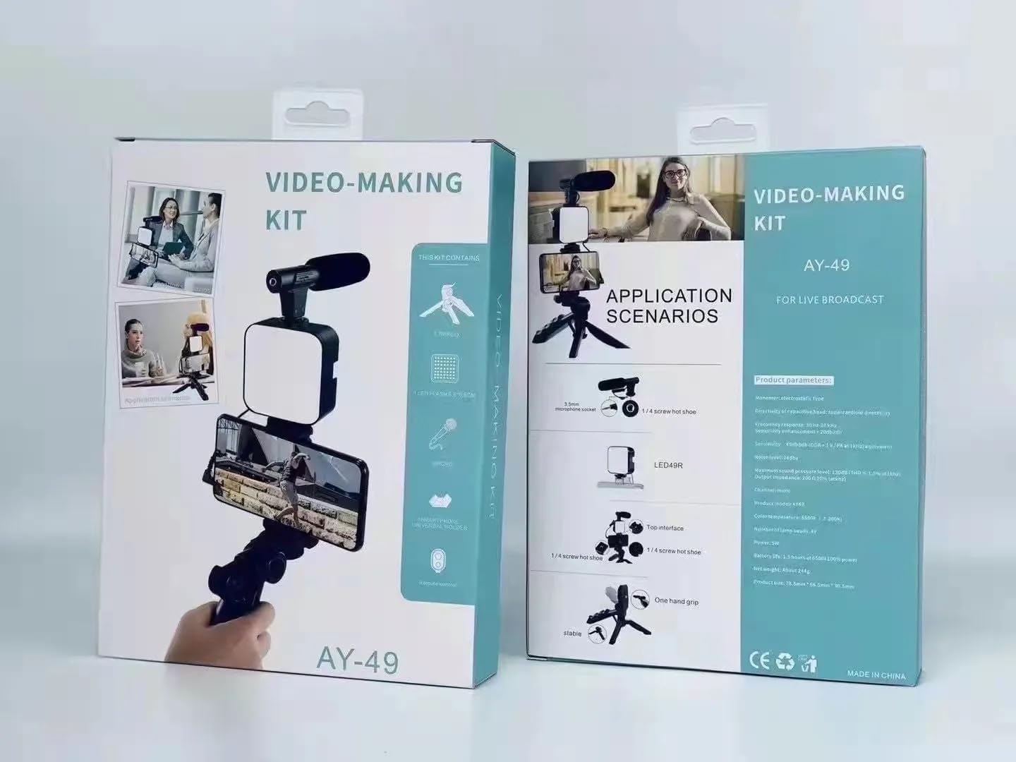 Kit Vlogging Complet Smartphone – Lampe LED, Microphone, Trépied et Support