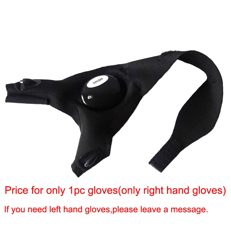 Gants à lampe torche GLOVELITE – LED intégrée pour pêche et chasse