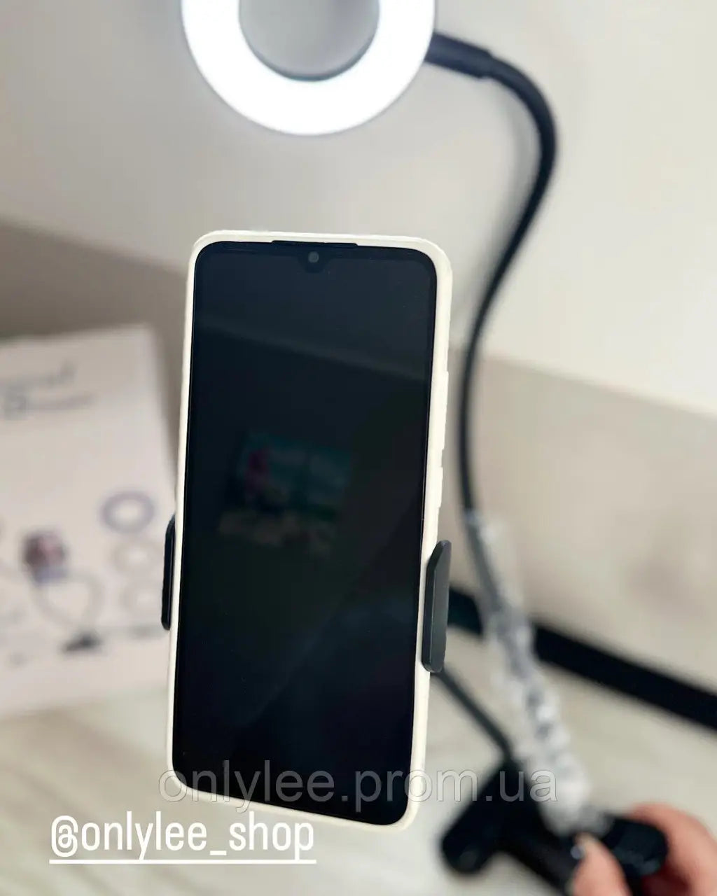 Professional Live Stream LED Phone holder - Black