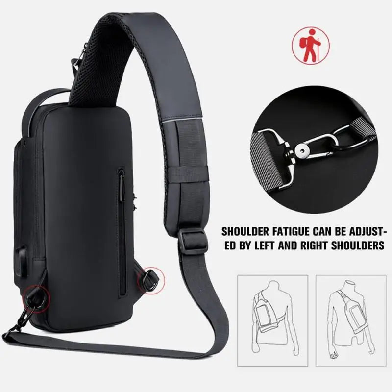 Sac bandoulière multifonction – Chest Bag USB avec cadenas