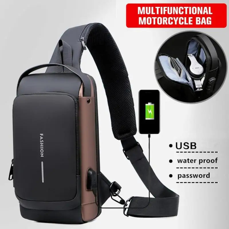 Sac bandoulière multifonction – Chest Bag USB avec cadenas