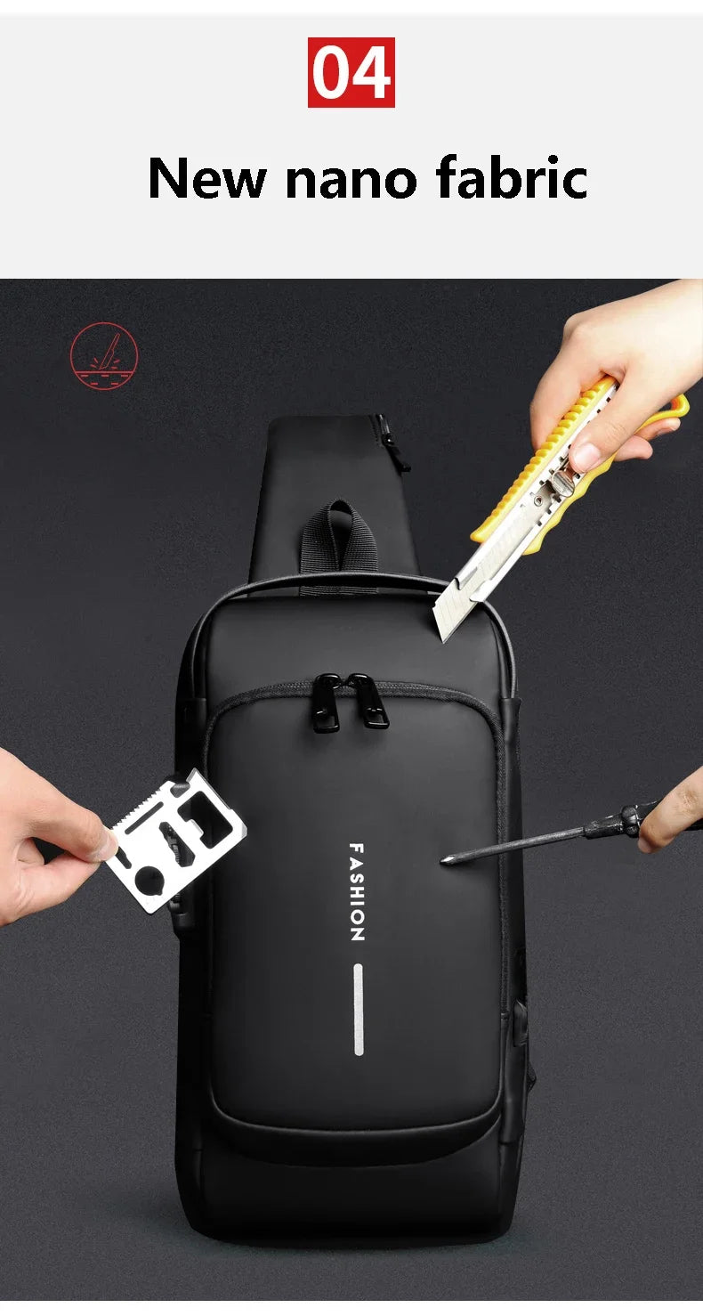 Sac bandoulière multifonction – Chest Bag USB avec cadenas