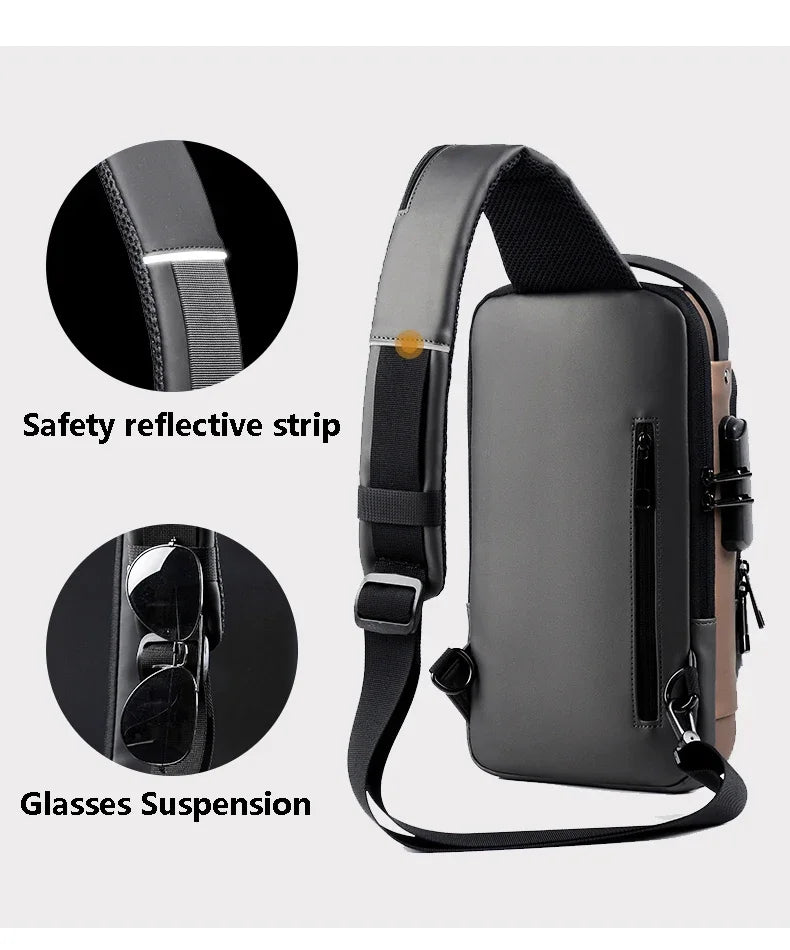 Sac bandoulière multifonction – Chest Bag USB avec cadenas
