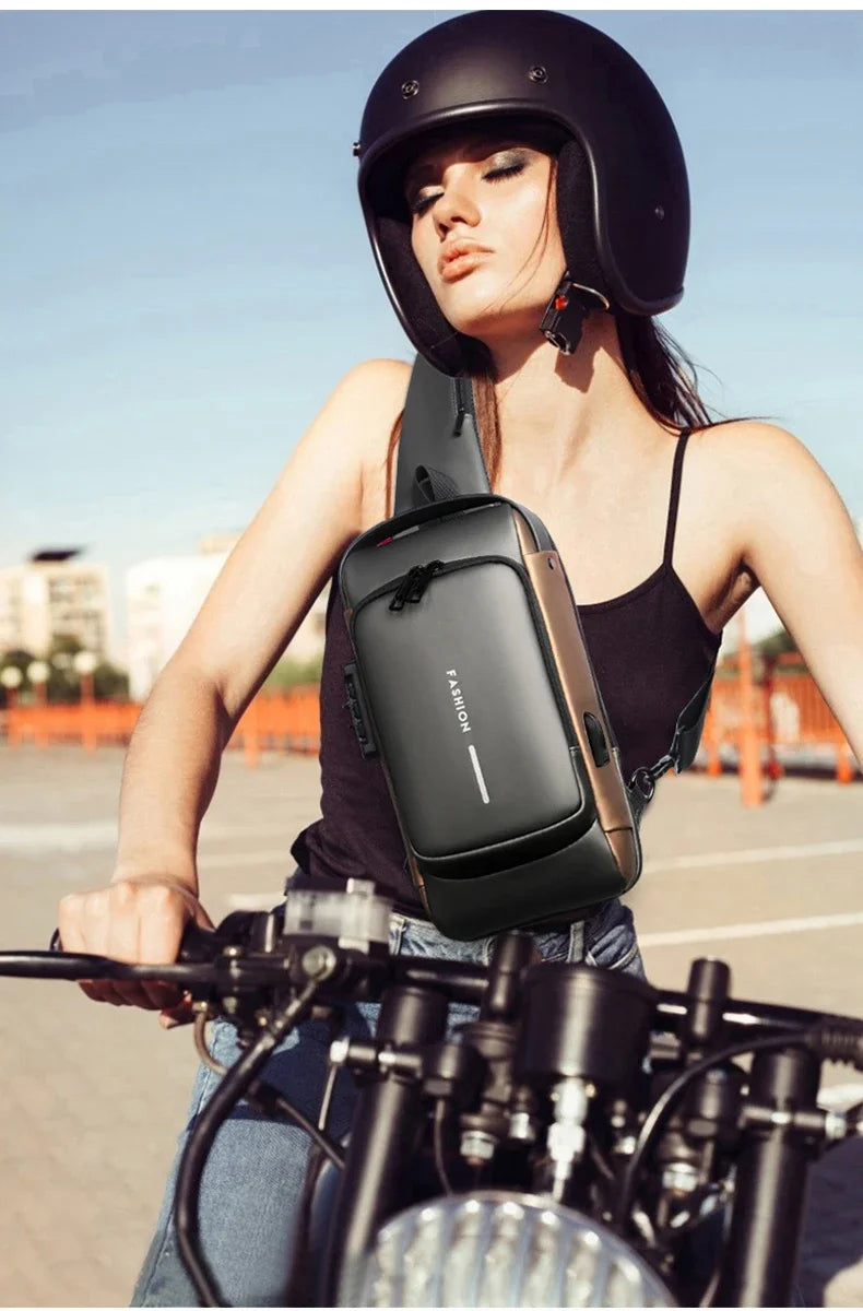Sac bandoulière multifonction – Chest Bag USB avec cadenas