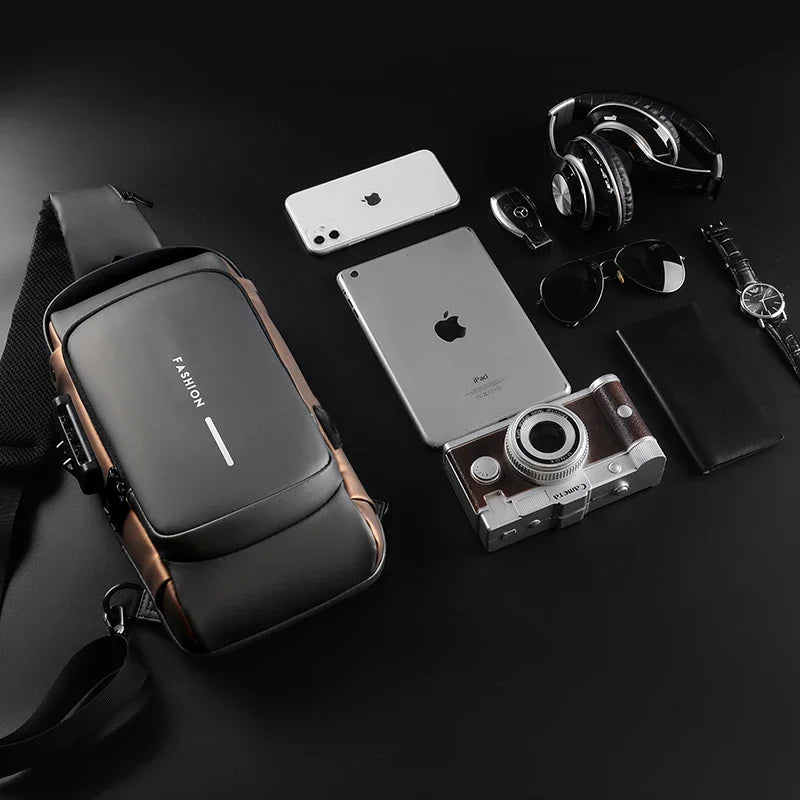 Sac bandoulière multifonction – Chest Bag USB avec cadenas