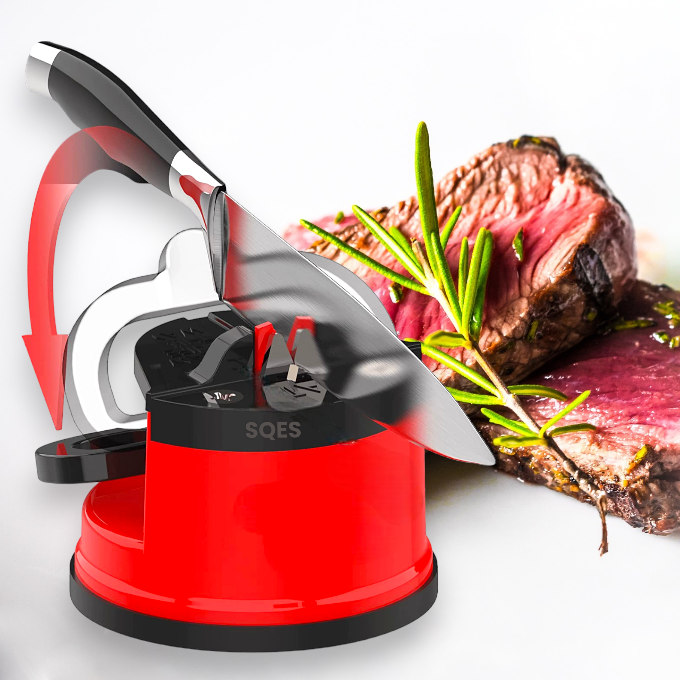 Aiguiseur de Couteaux avec Ventouse PowerGrip