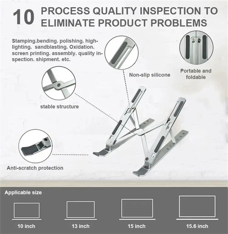 Support pour Ordinateur Portable – Réglable, Pliable et Antichaleur