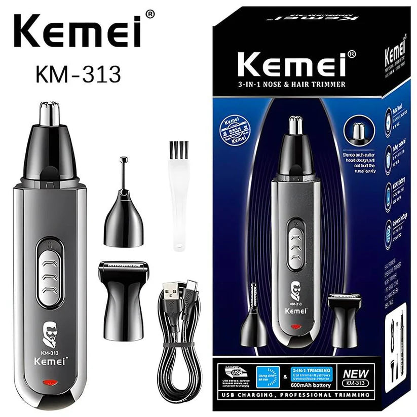 Kemei Rasoir Électrique et Tondeuse Poils de Nez-Sourcils KM-313