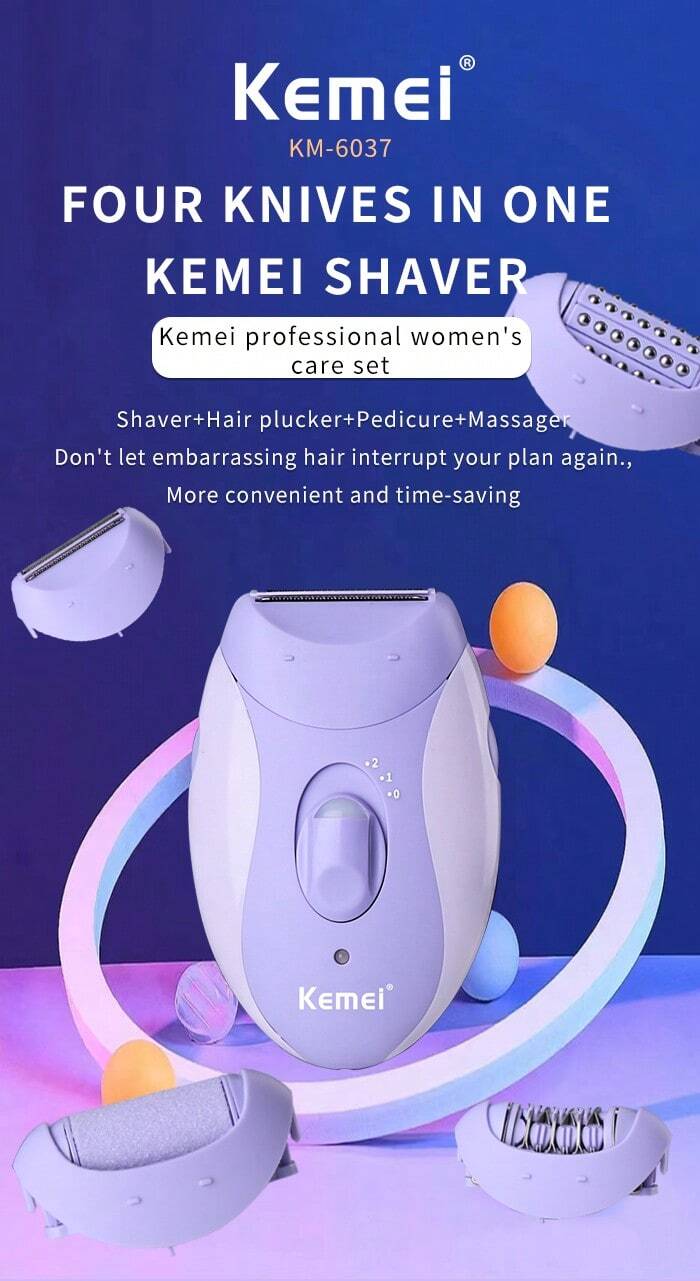 Rasoir epilateur decapant et masseur kemei km-6037