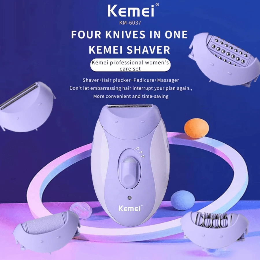 Rasoir epilateur decapant et masseur kemei km-6037