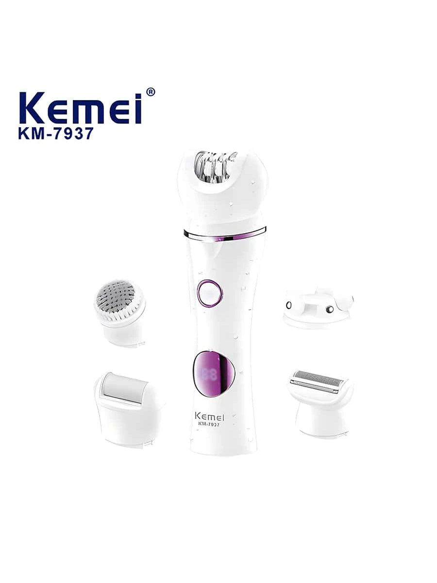 Rasoir électrique corporel multifonction 5‑en‑1 pour femme KM‑7937
