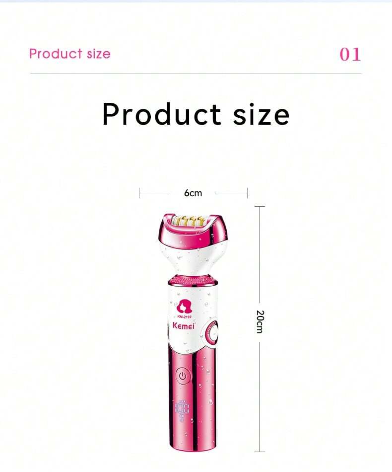 KEMEI Km-2192 – Épilateur électrique professionnel rechargeable