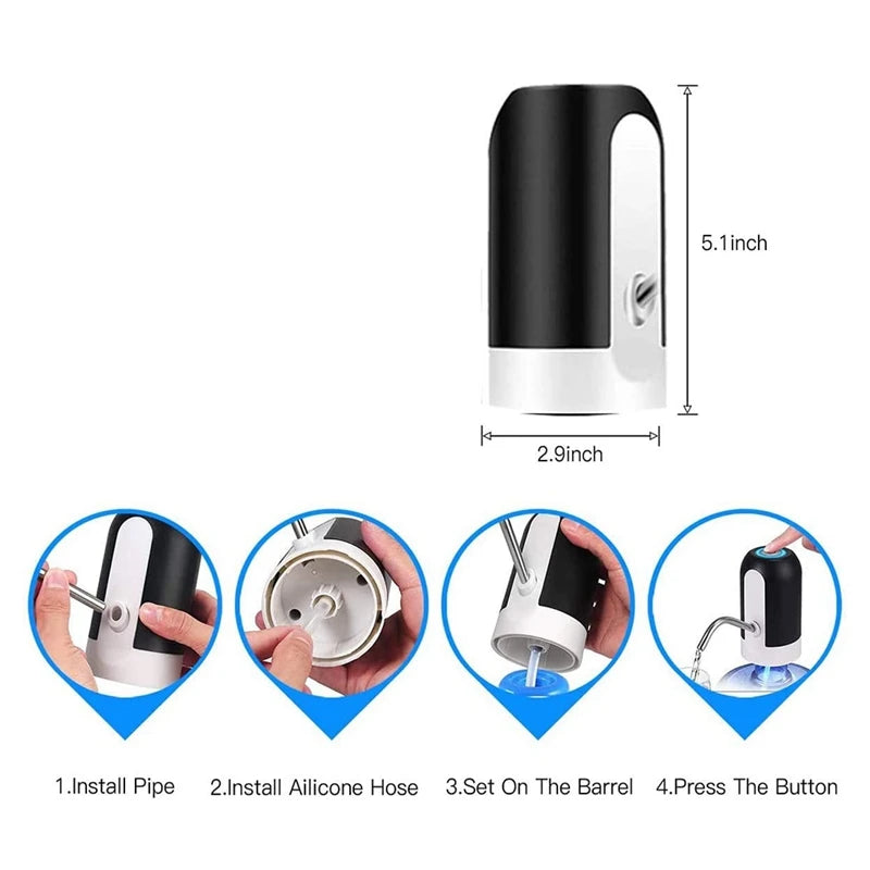 Distributeur d’eau portable électrique – pompe automatique rechargeable