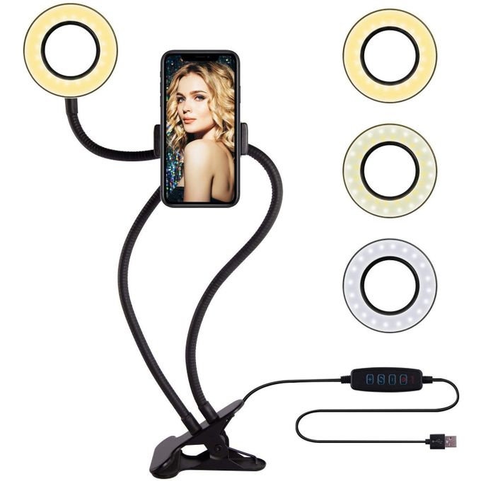USB Selfie Ring Light Support Flexible de téléphone