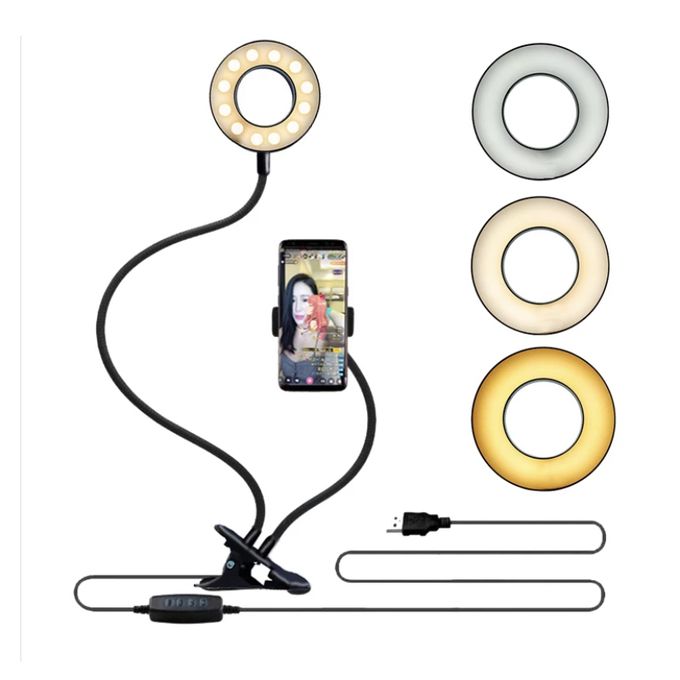 USB Selfie Ring Light Support Flexible de téléphone