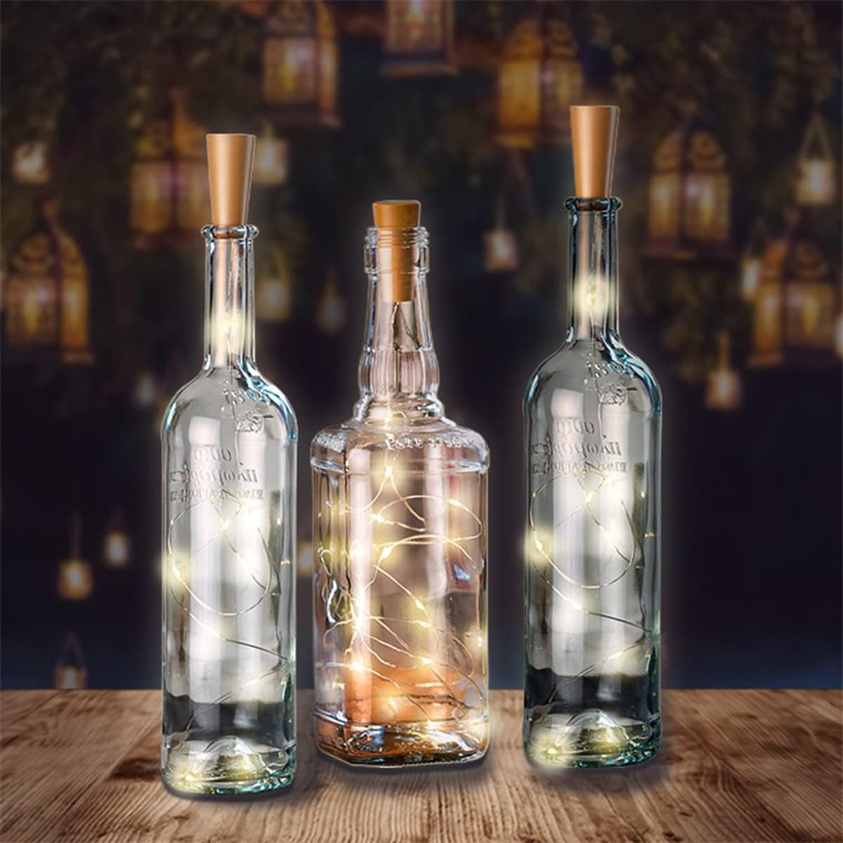 Lot 3 bouchons  2m– 20 LED- Guirlandes Lumineuse Bouteille de vin LED WW