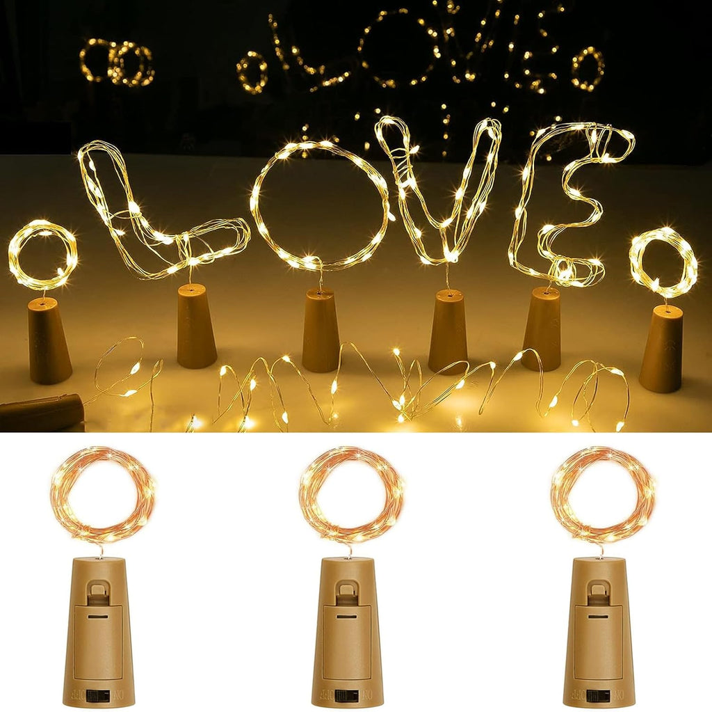 Lot 3 bouchons  2m– 20 LED- Guirlandes Lumineuse Bouteille de vin LED WW