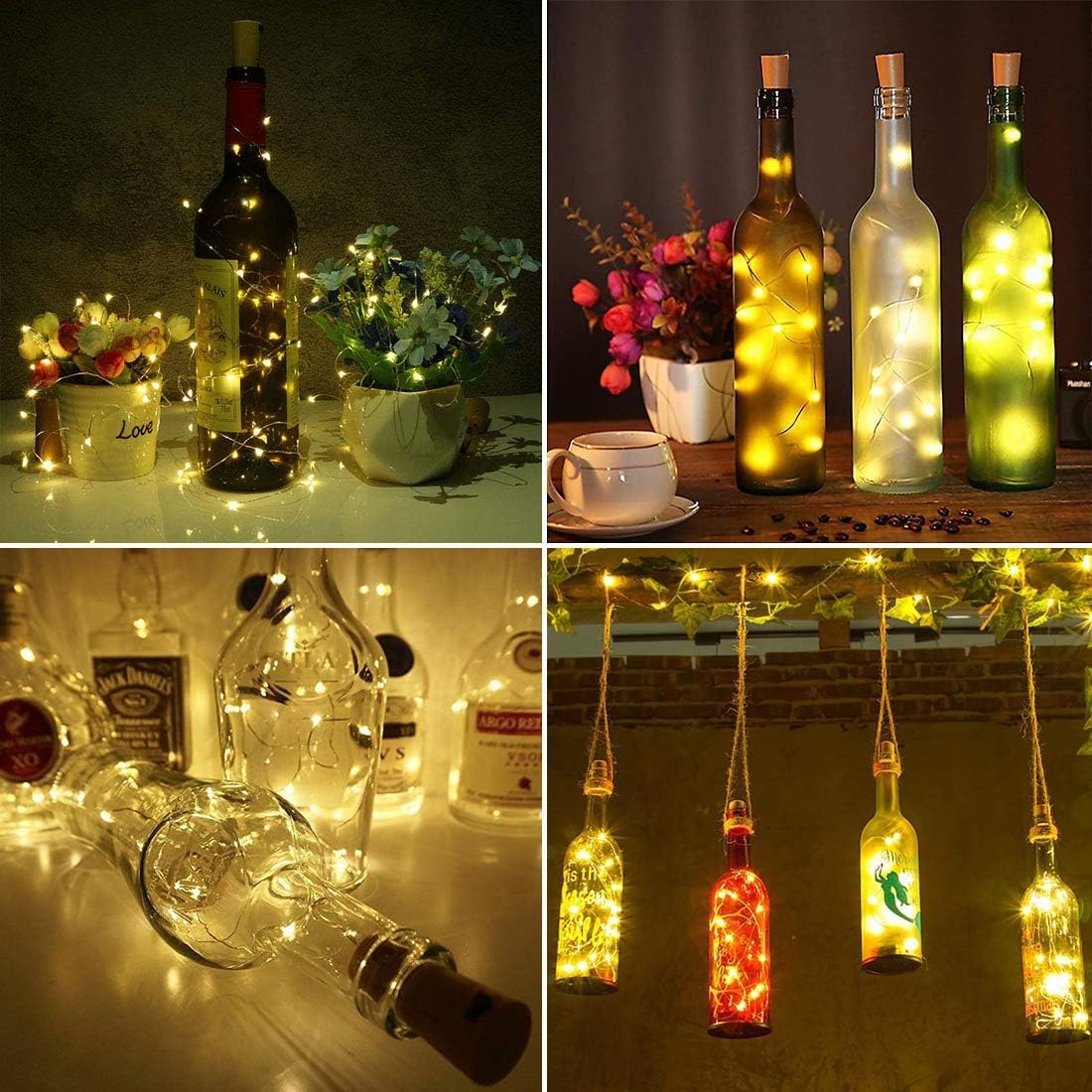 Lot 3 bouchons  2m– 20 LED- Guirlandes Lumineuse Bouteille de vin LED WW