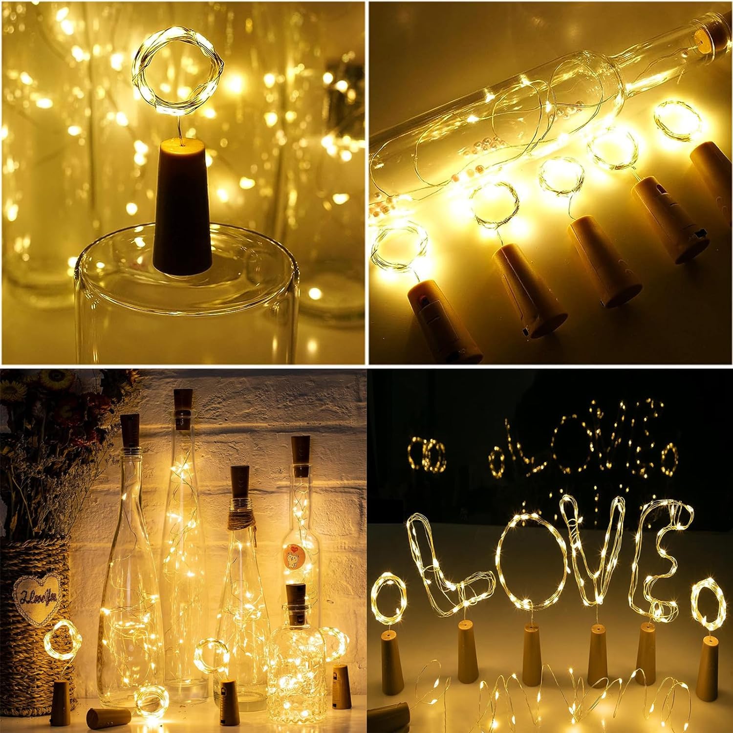 Lot 3 bouchons  2m– 20 LED- Guirlandes Lumineuse Bouteille de vin LED WW