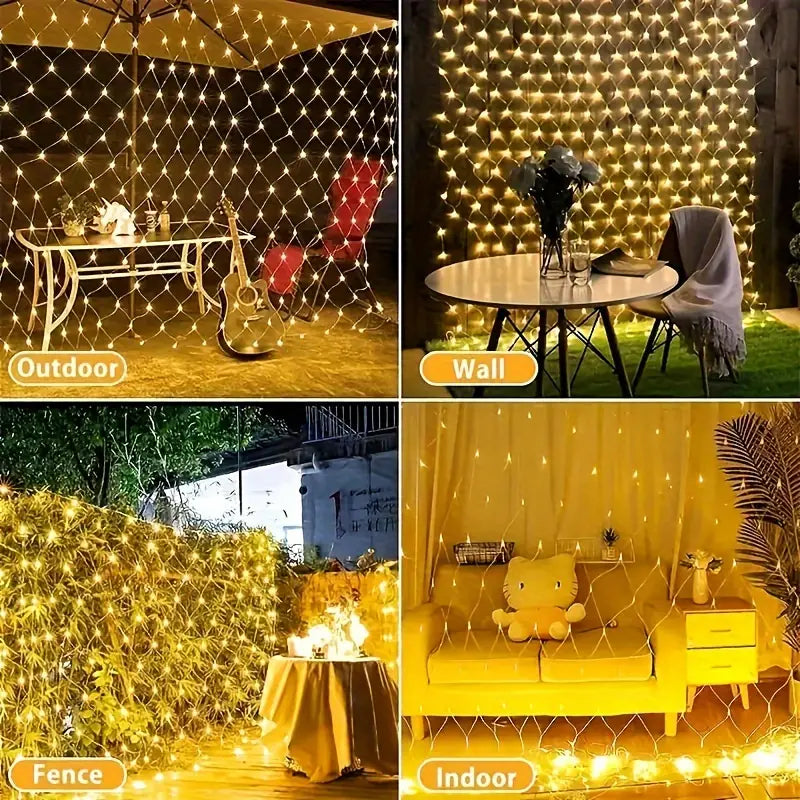 Guirlande Clôture Lumineuse - Grillage led jaune WW