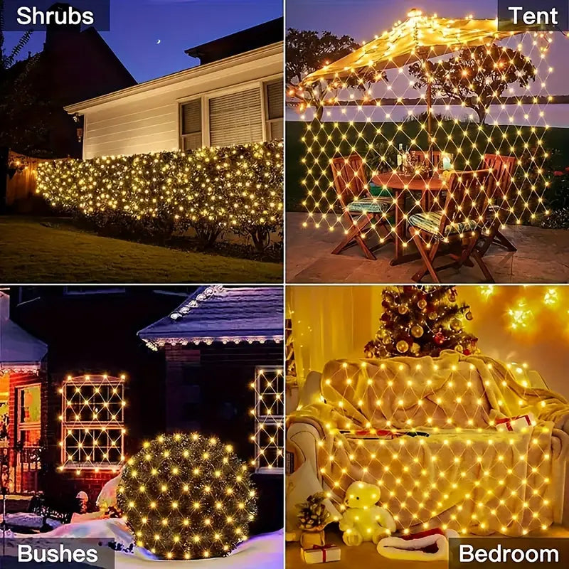 Guirlande Clôture Lumineuse - Grillage led jaune WW