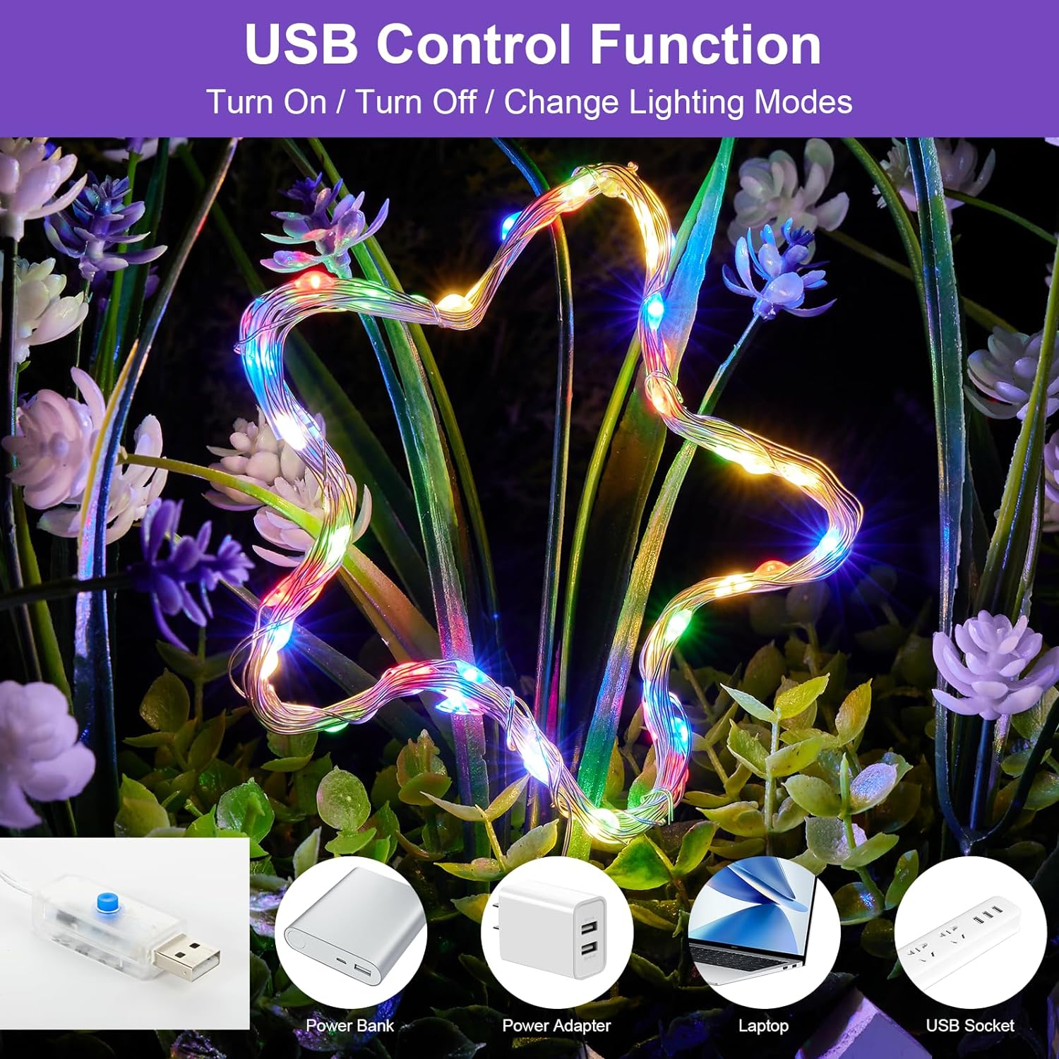 Guirlande Lumineuse USB Multicolore 100 LED RGB