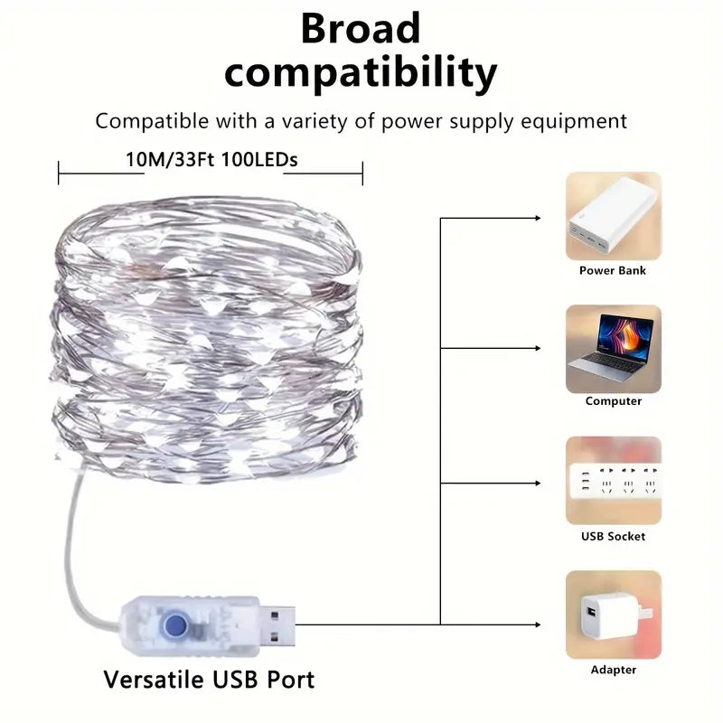 Guirlande Lumineuse USB Multicolore 100 LED RGB