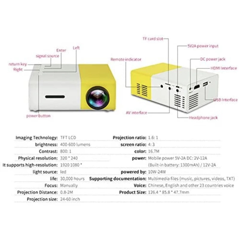 Mini Portable Pocket Projector