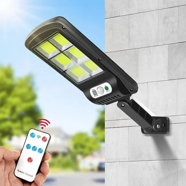 Lampe solaire extérieure avec panneau solaire intégré et 120 LEDs COB
