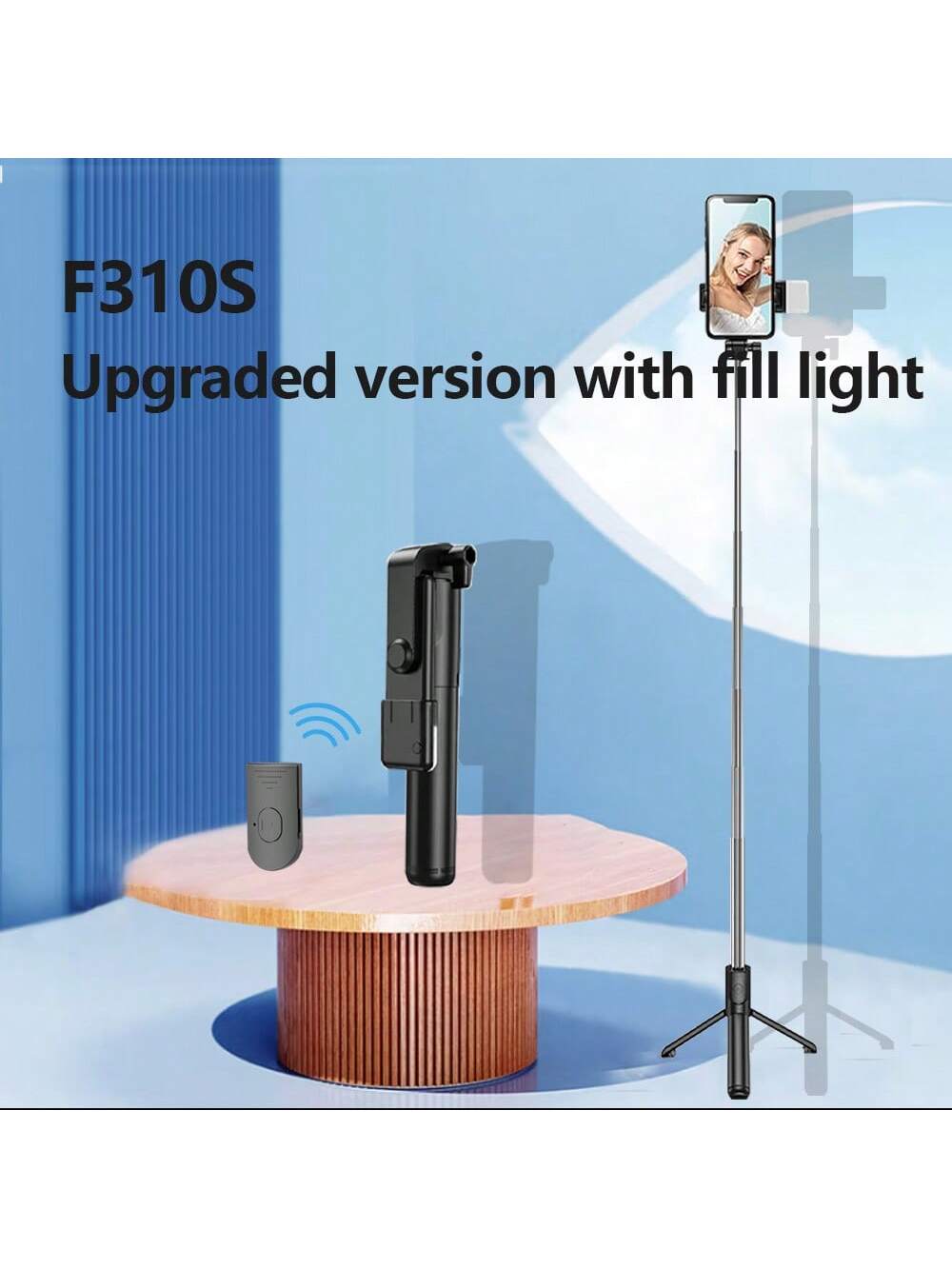 Baguette de Selfie et Support tel  avec Led– Rotation à 360°