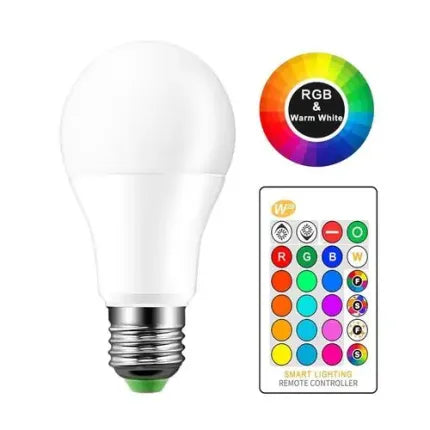 Ampoule LED RGB + Blanc 10W E27 – 700 lumens, 4 modes d’éclairage