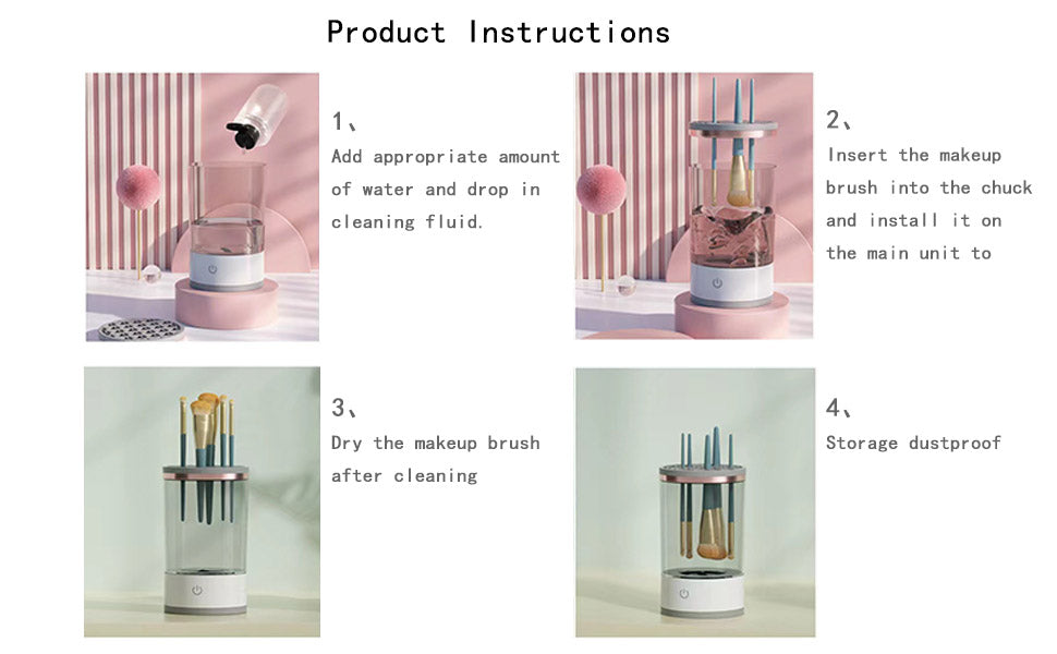 Nettoyeur de brosse cosmétique électrique portable – Nettoyage Rapide et Stérilisation UV