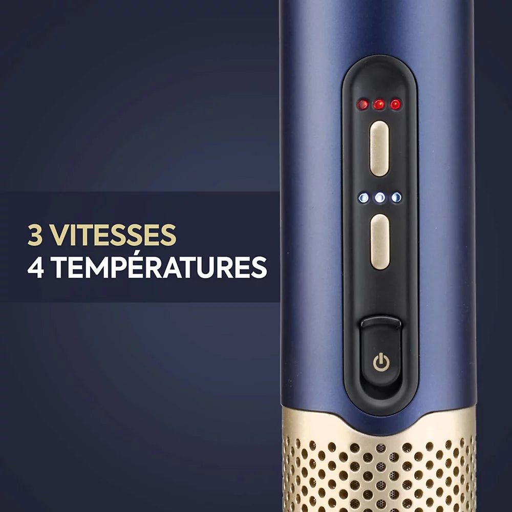 BaByliss Air Wand 3-in-1 Hair Dryer | Straightener & Hot Air Brush with Ion Technology & High-Speed Digital Motor | Includes 2 Attachments