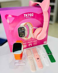 Coffret TK702 ULTRA 2 – Montre Connectée + Casque Bluetooth + 5 Bracelets
