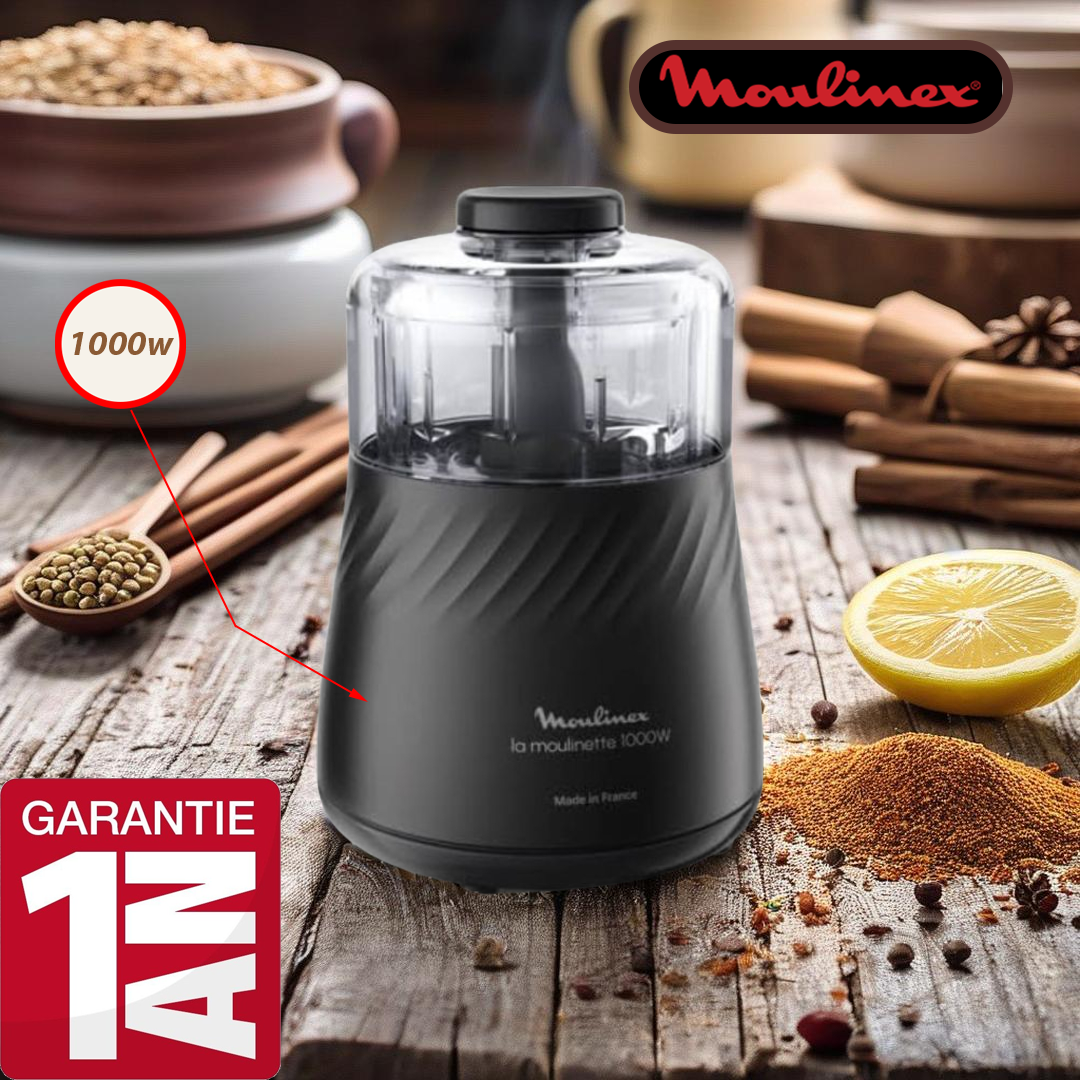 Hachoir électrique – Moulinex La Moulinette DPA141 Multifonction 1000W Noir