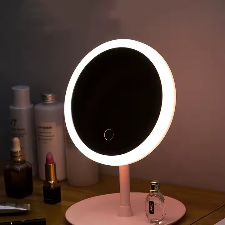 Miroir Cosmétique LED – Éclairage Blanc/Chaud-Portable et Rechargeable USB