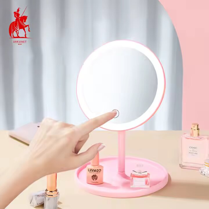 Miroir Cosmétique LED – Éclairage Blanc/Chaud-Portable et Rechargeable USB