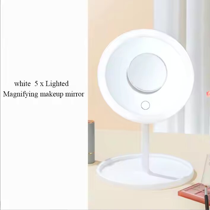 Miroir Cosmétique LED – Éclairage Blanc/Chaud-Portable et Rechargeable USB
