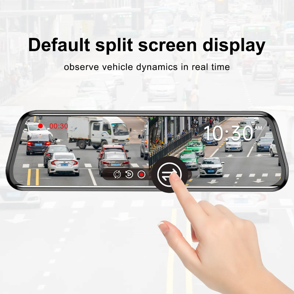 Caméra de Bord 10'' Full HD 1080p avec Vision à 170°