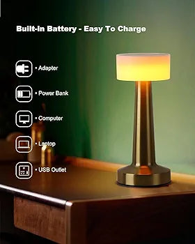 TOUCH LAMP USB CHARGING - All white