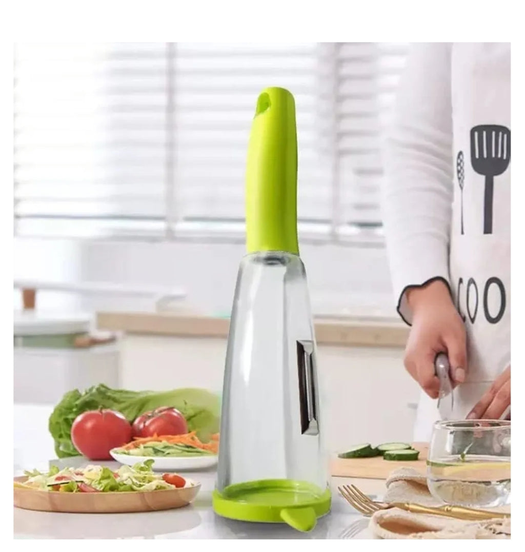Éplucheur Magique KitchenCorner – Avec récupérateur de pelures, lame inox et manche ergonomique