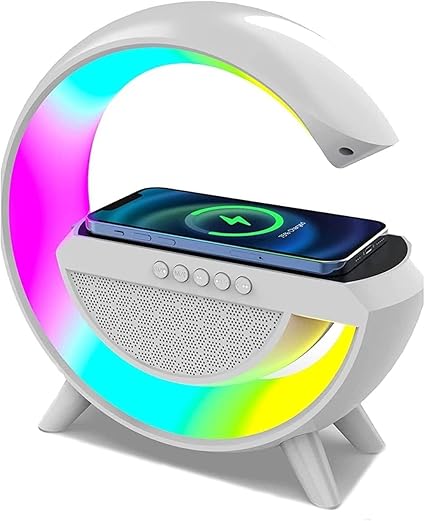 Enceinte Bluetooth BT2301 LED sans fil – Multifonction : haut-parleur, lampe et chargeur sans fil- 15 W