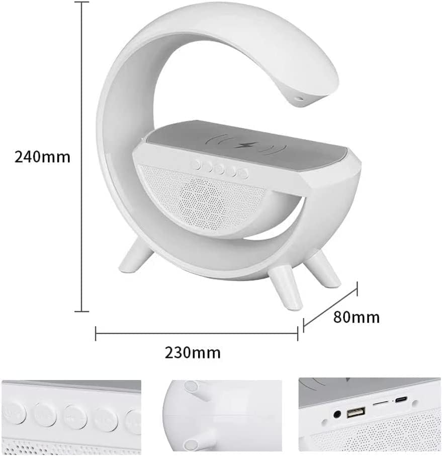 Enceinte Bluetooth BT2301 LED sans fil – Multifonction : haut-parleur, lampe et chargeur sans fil- 15 W