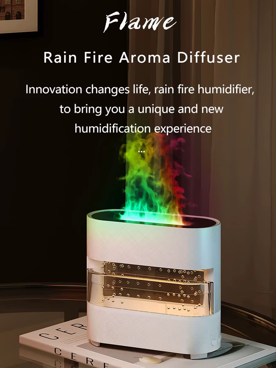 Diffuseur d'Aromathérapie Rainfire – Relaxante & Lumière Ambiante-300 ml
