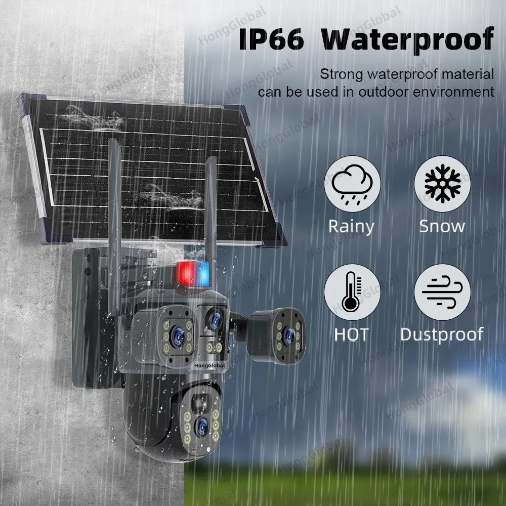 Caméra de surveillance extérieure PTZ – 8MP 4K Wi-Fi à Énergie Solaire
